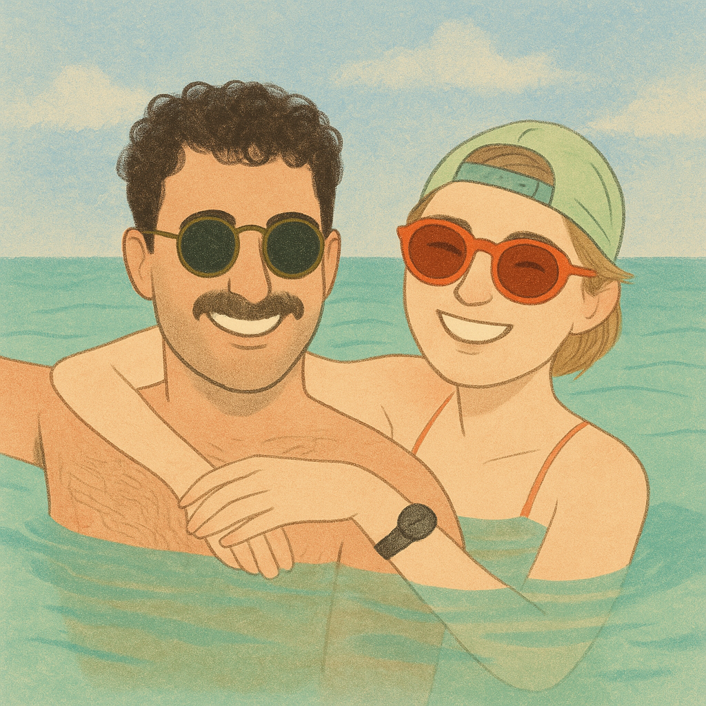 Illustration of Gal and Chloe at the Dead Sea